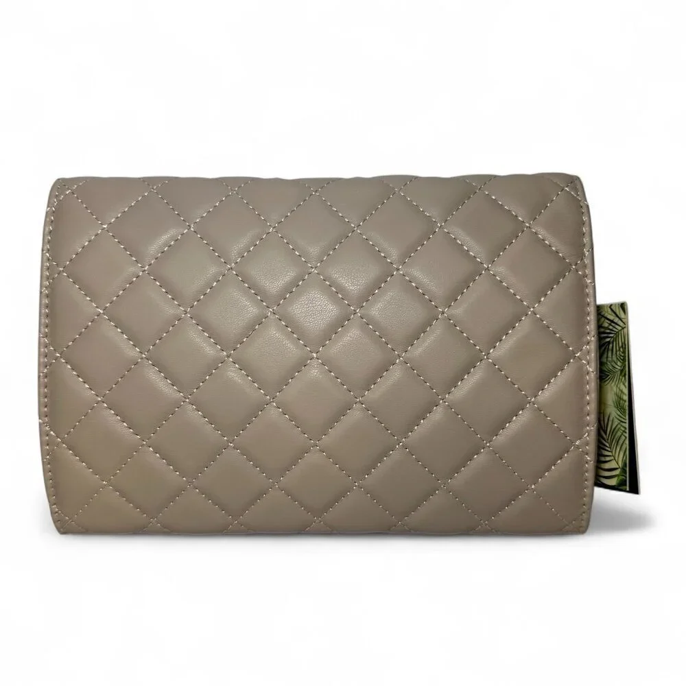 Badgley Mischka Diamond Quilt Convertible Crossbody Bag - Natural/Tan NWT